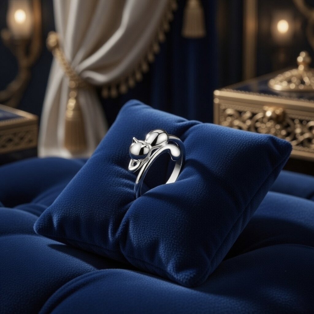 Sterling Silver 925 Cat Tail Wrap Ring Adjustable Sizes "Elara" - Image 2