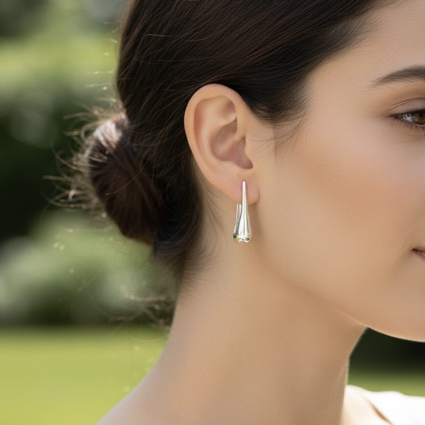 Sterling Silver 925 Teardrop Earrings “Silver Rain” - Image 3