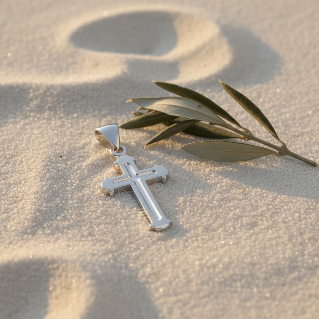 Sterling Silver 925 Petite Cross Pendant "Fidele" - Image 2