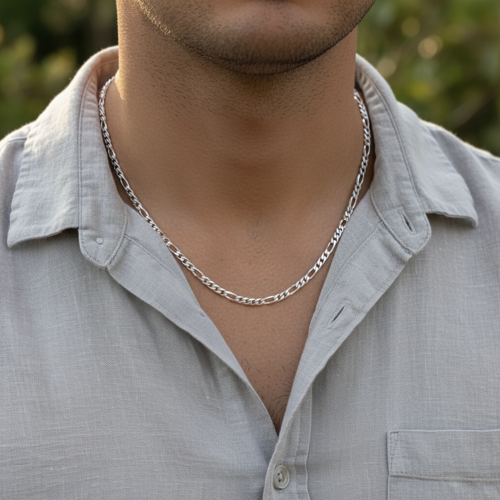 Sterling Silver 925 Figaro 3mm Chain Unisex Classic Link Necklace Chain - Image 2