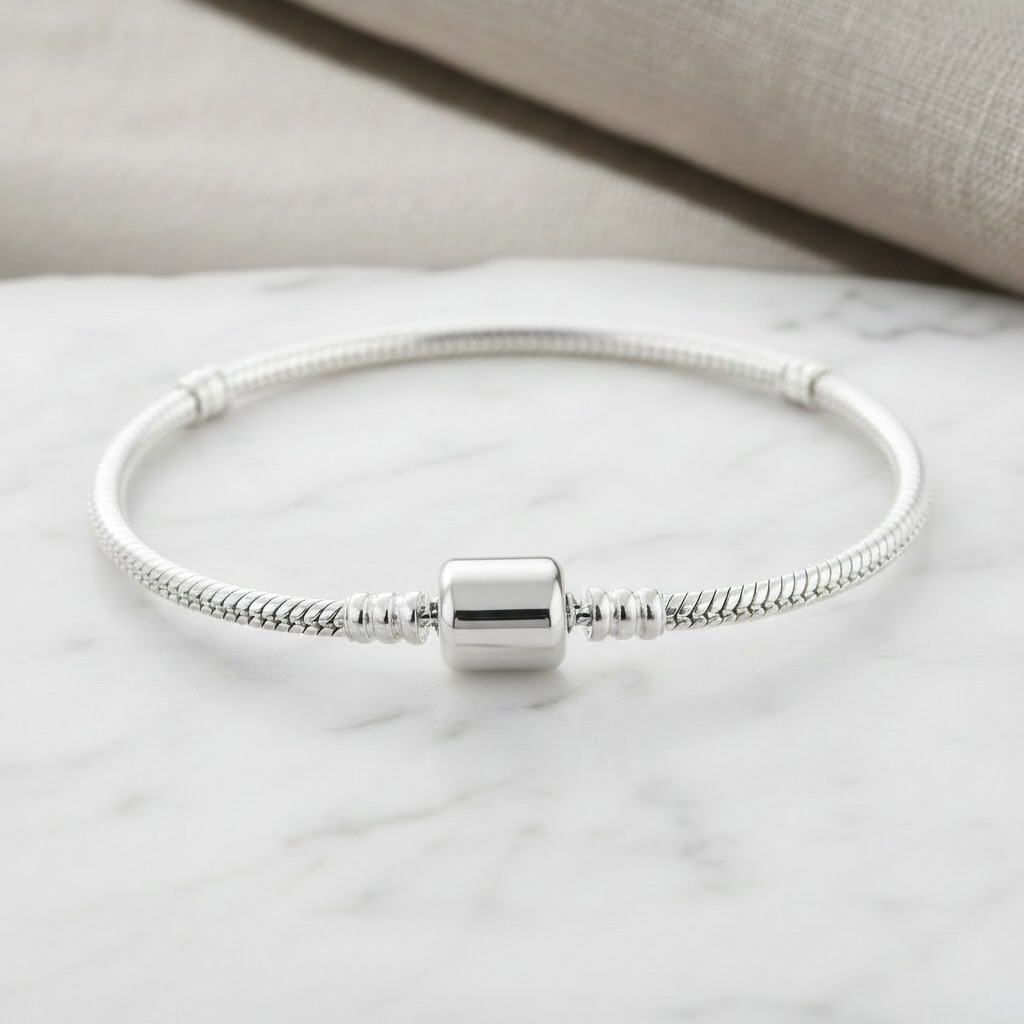 Charm Bracelet Sterling Silver 925 Snake Chain Minimalist Bracelet "Maya" - Image 2