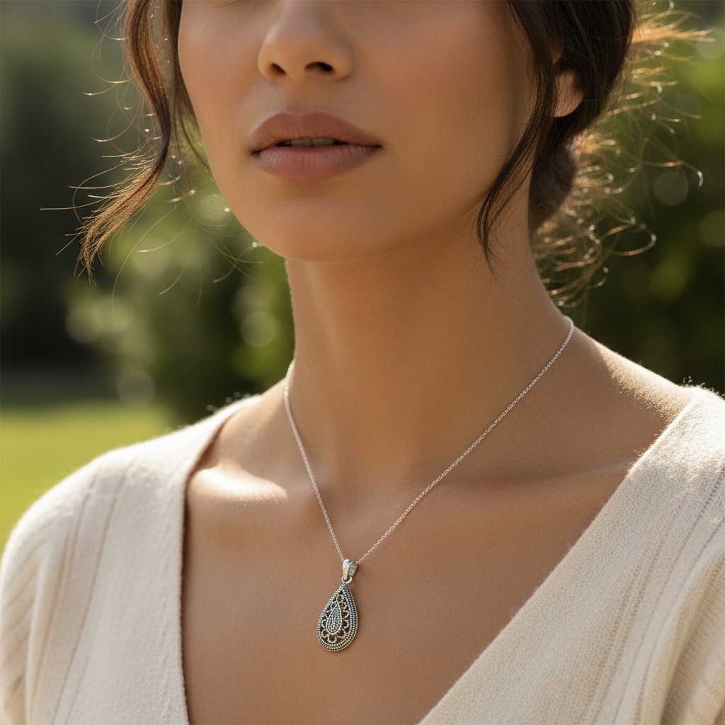 Sterling Silver 925 Pendant "Lattice" - Image 3