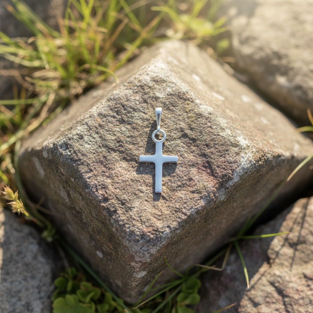 Sterling Silver 925 Cross Pendant "Petite Faith" - Image 2