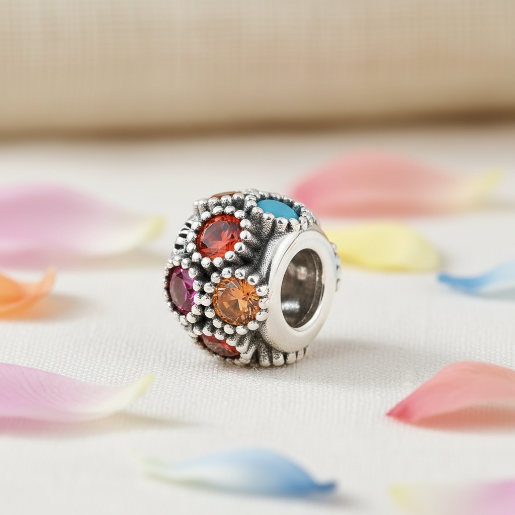 Sterling Silver 925 Multicolour Bracelet Bead Charm “Festival Lights” - Image 2