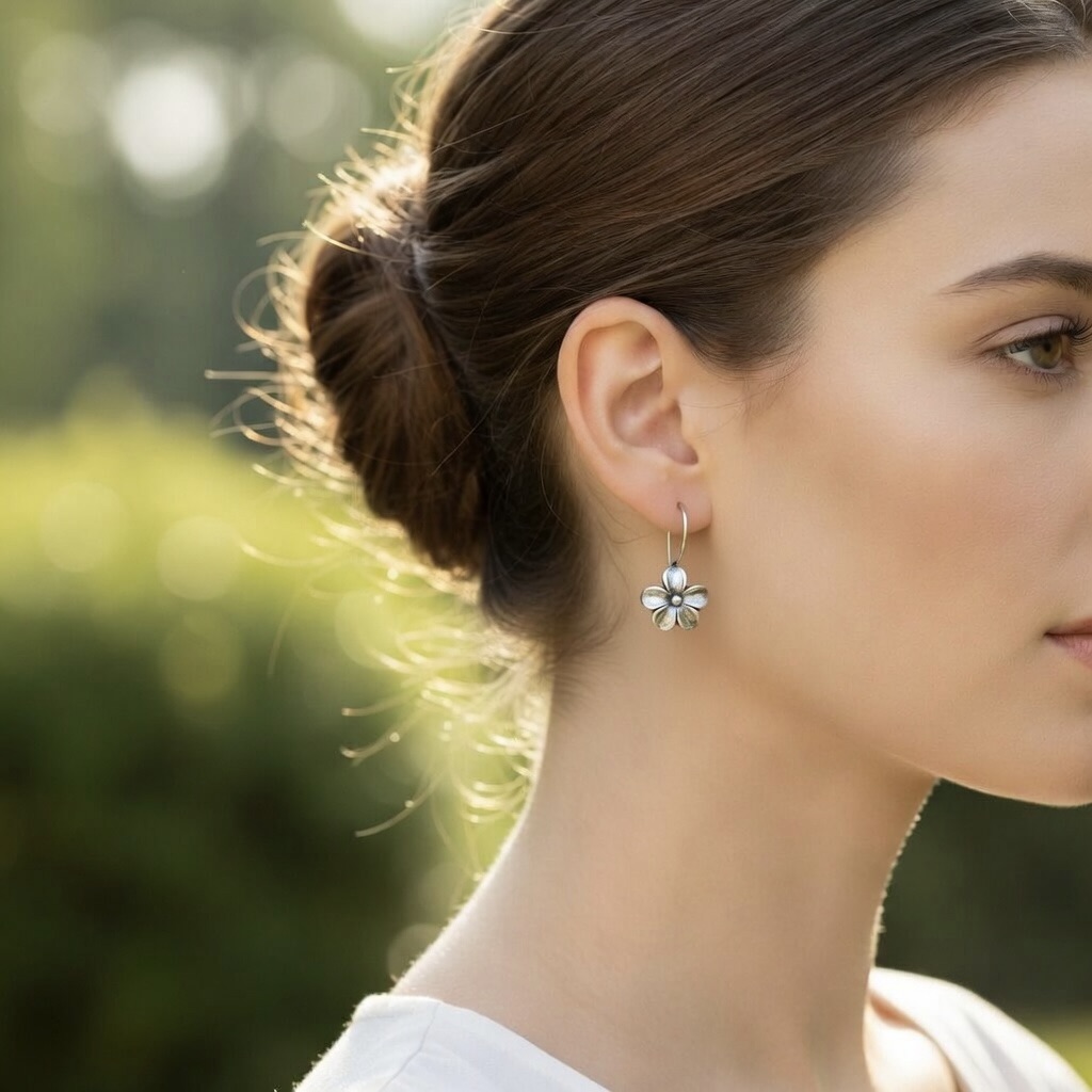 Sterling Silver 925 Drop Earrings “Spring Blossom” - Image 3