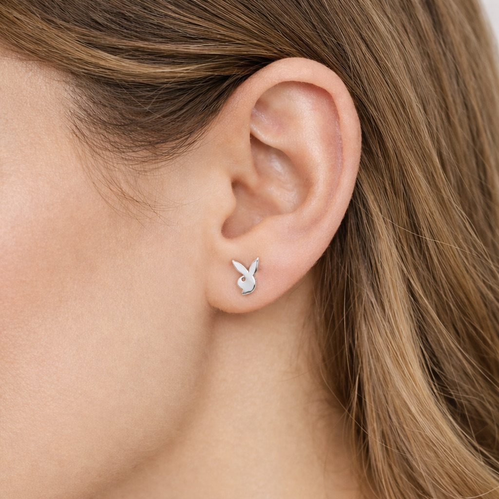 Sterling Silver 925 Bunny Stud Earrings “Cheeky Jack” - Image 3