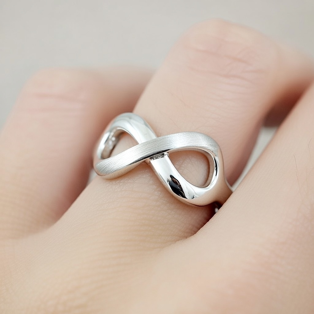 Sterling Silver 925 Infinity Ring "Eva" - Silver Image 2