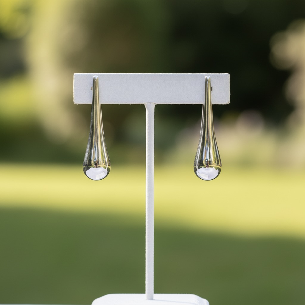 Sterling Silver 925 Teardrop Earrings “Silver Rain” - Image 2