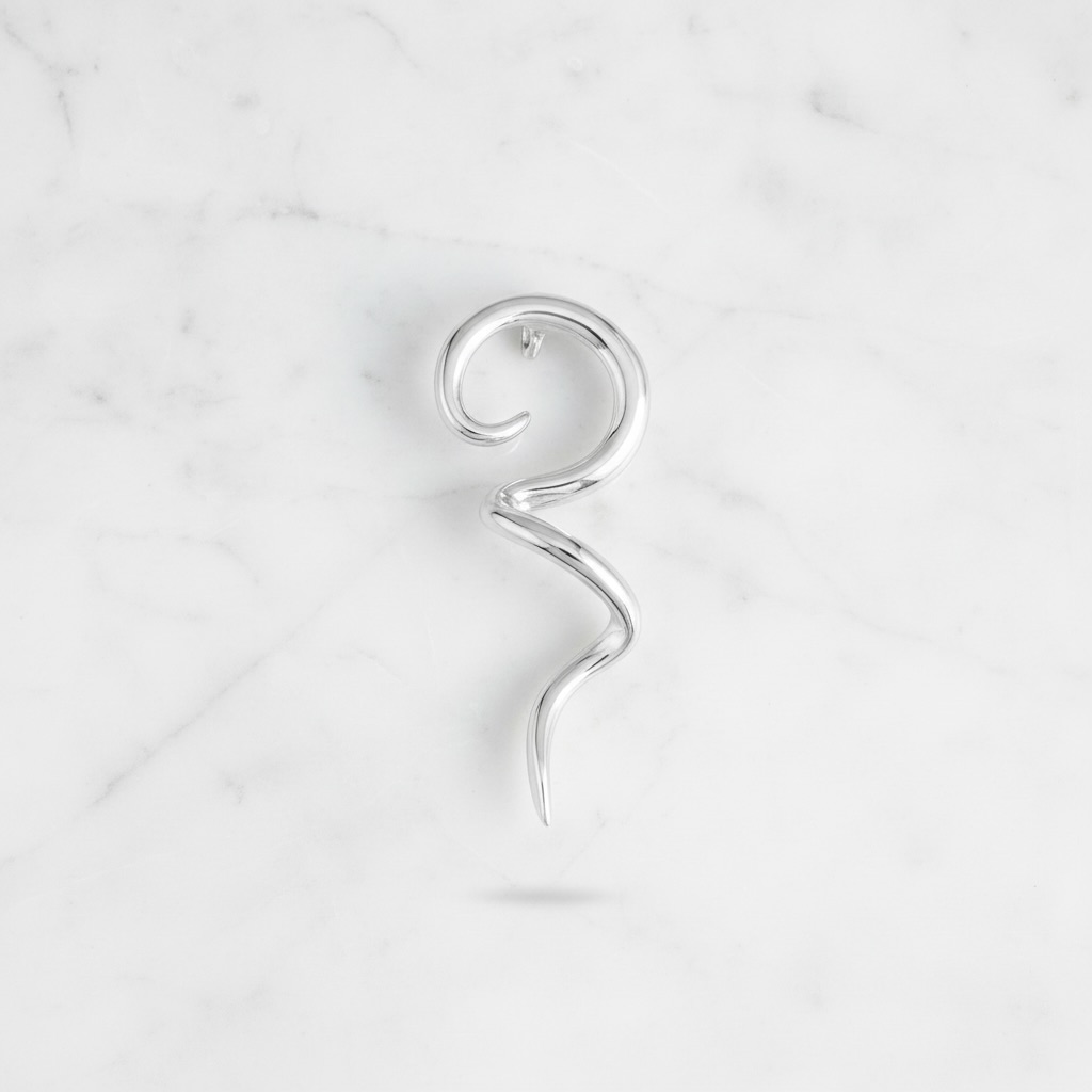 Sterling Silver 925 Modern Twirl Swirl Serpentine Twist Earrings Pendant Set "Mystic Flow" - Image 3