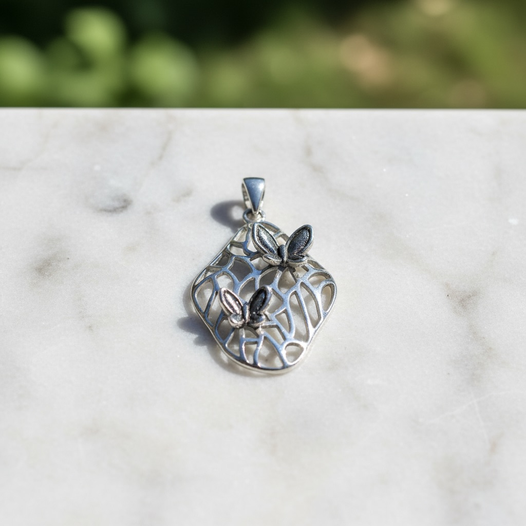 Sterling Silver 925 Butterfly Pendant "Aella" - Image 2