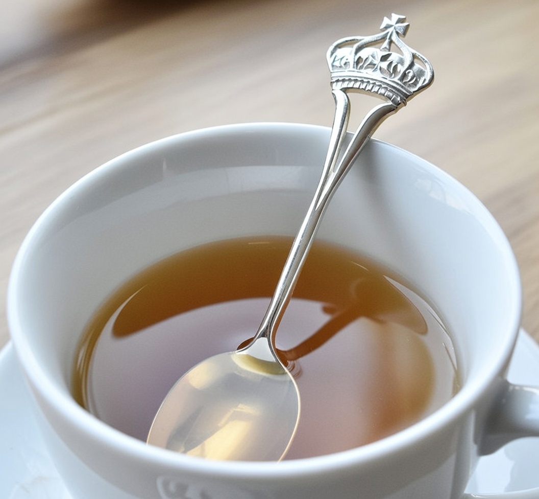 Sterling Silver 925 Crown Design Spoon "Royalty" - Silver Image 2