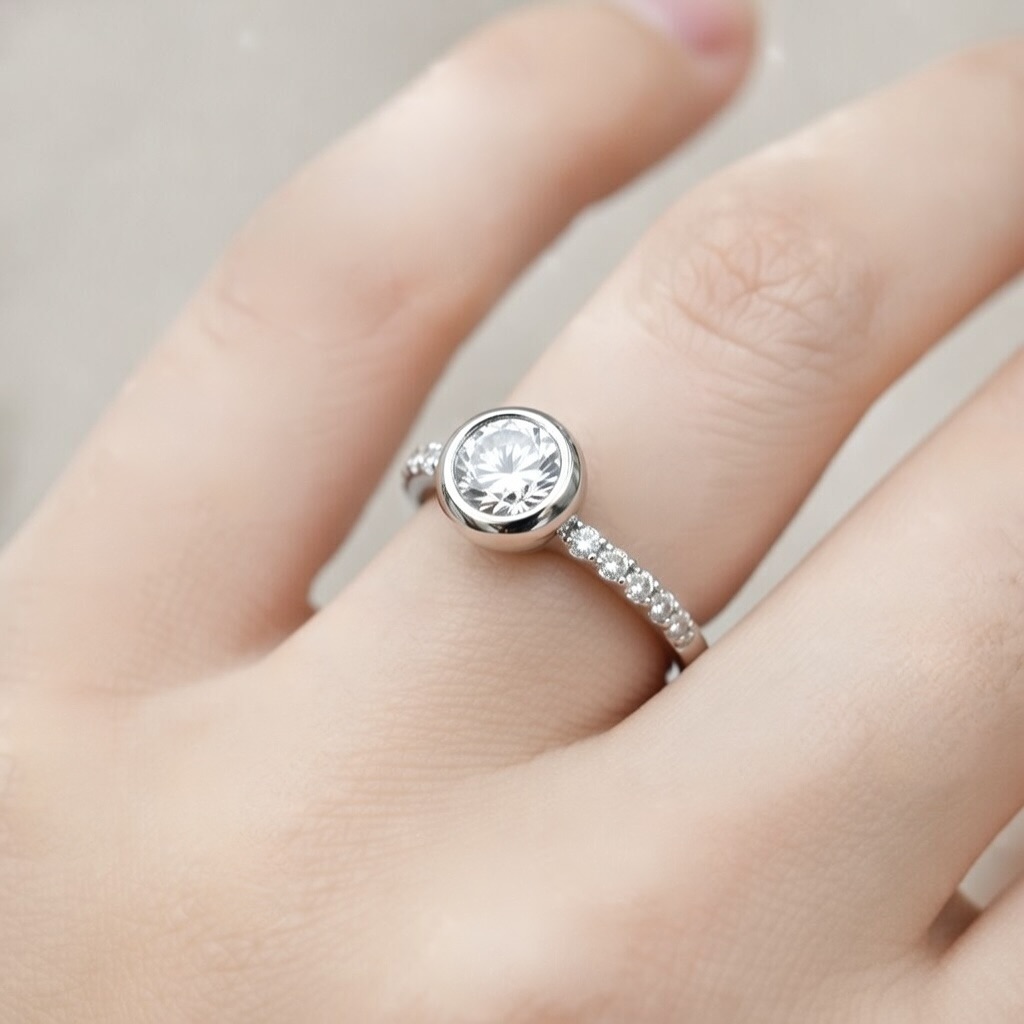 Sterling Silver 925 Single Solitaire Stone CZ Ring "Nora" - Image 3