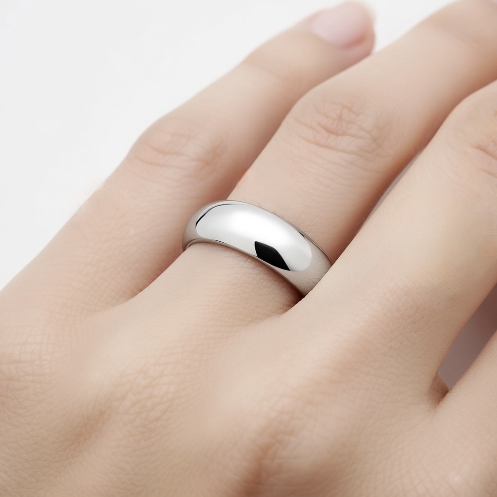 Sterling Silver 925 Unisex Wedding Band Ring "Promise" - Silver Image 3