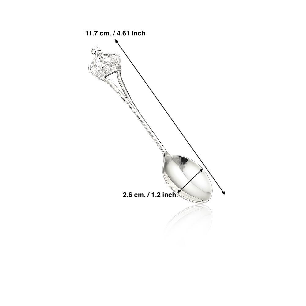 Sterling Silver 925 Crown Design Spoon "Royalty" - Silver Image 3