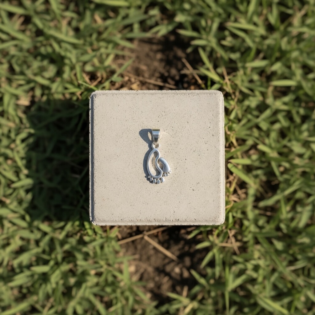 Sterling Silver 925 Baby Feet Pendant "First Steps" - Image 2