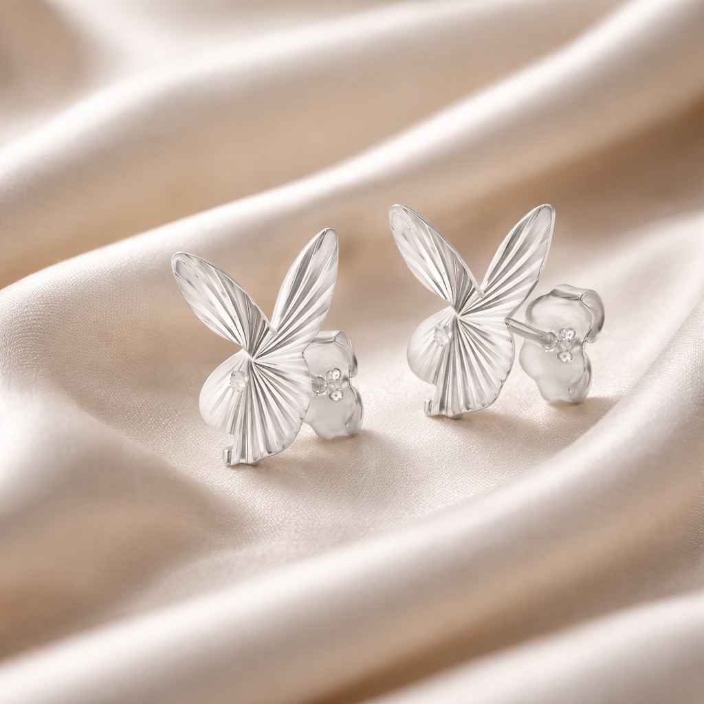 Sterling Silver 925 Bunny Stud Earrings "Naughty Jack" - Image 2