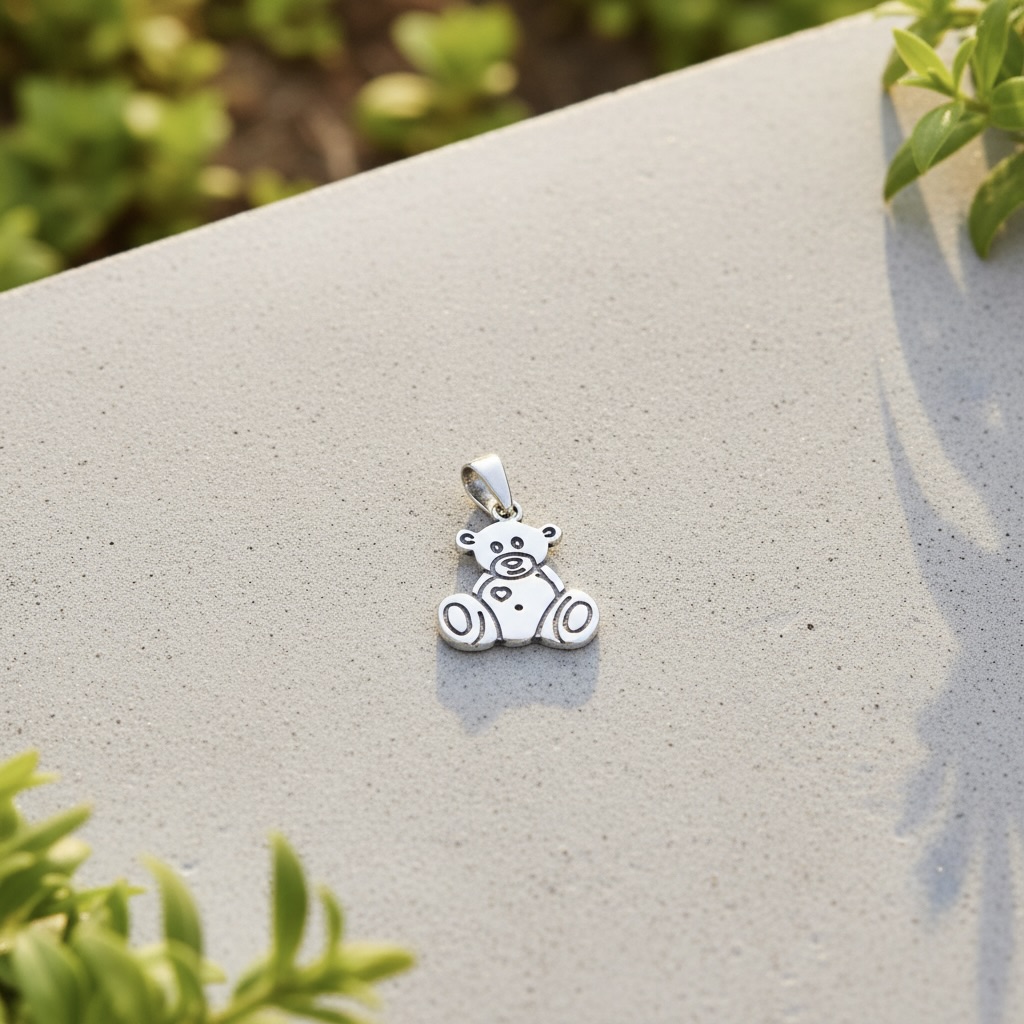 Sterling Silver 925 Teddy Bear Pendant “Milo” - Image 2