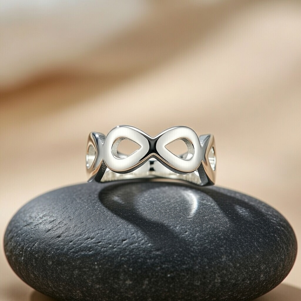 Sterling Silver 925 Infinity Symbol Wrap Ring "Emra" - Silver Image 2