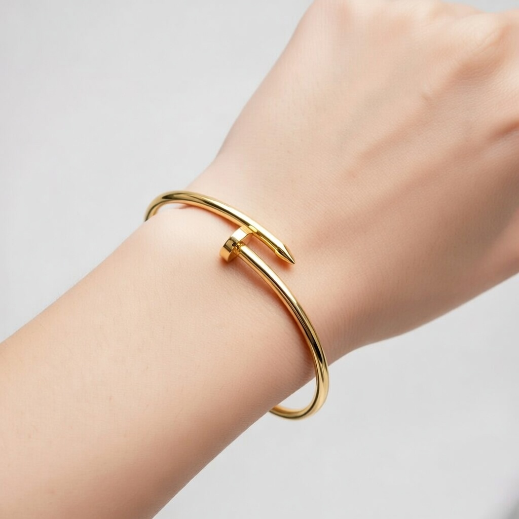 Sterling Silver 925 Open Cuff Bracelet "Clavus" - Image 4