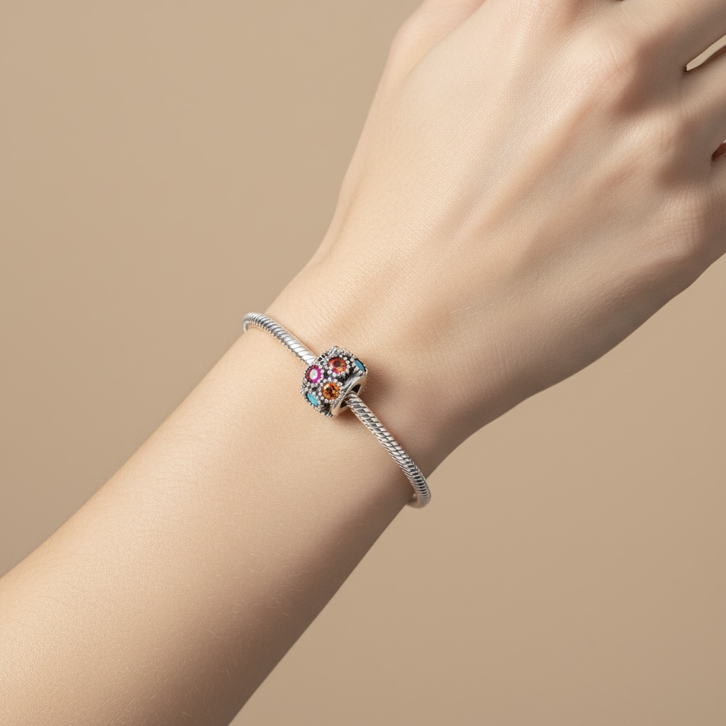 Sterling Silver 925 Multicolour Bracelet Bead Charm “Festival Lights” - Image 4