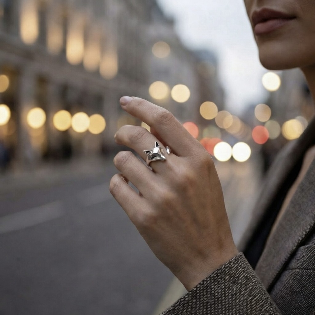 Sterling Silver 925 Fox Ring Adjustable Sizes “Sorrel” - Image 3