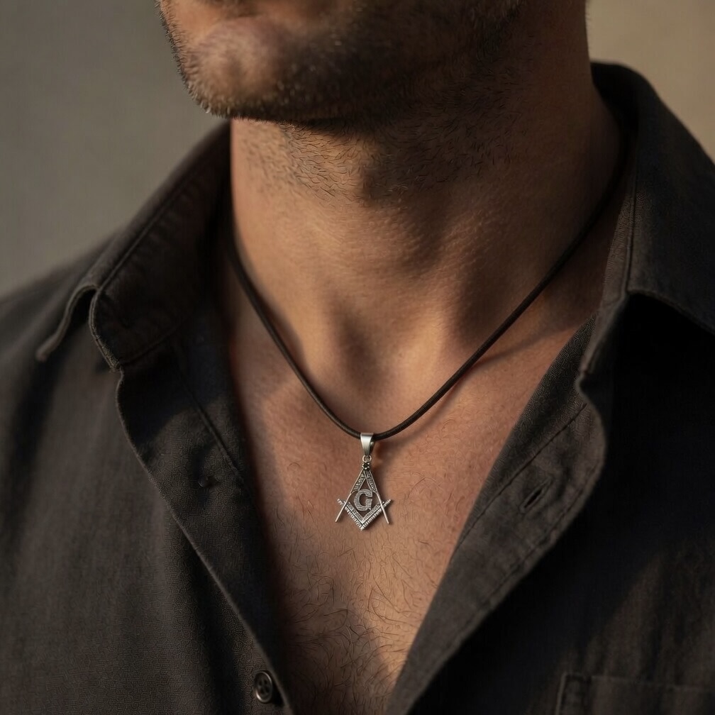 Sterling Silver 925 Masonic Pendant "The G" - Image 3