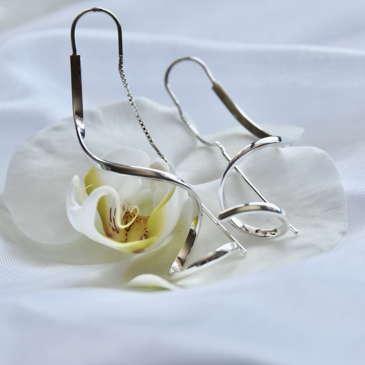 Sterling Silver 925 Spiral Threader Earrings "Twirl Twist" - Image 3