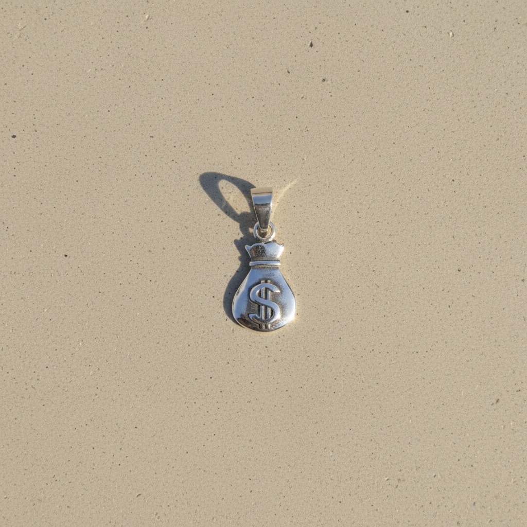 Sterling Silver 925 Money Bag Pendant "Good Fortune" - Image 2