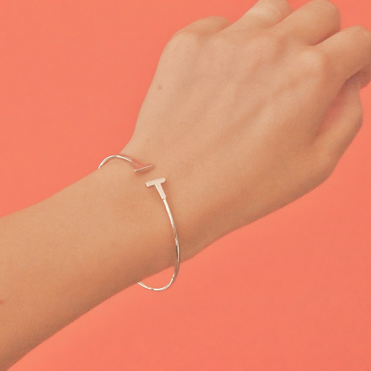 Sterling Silver 925 Open Cuff Bangle Bracelet "City" - Silver Image 3