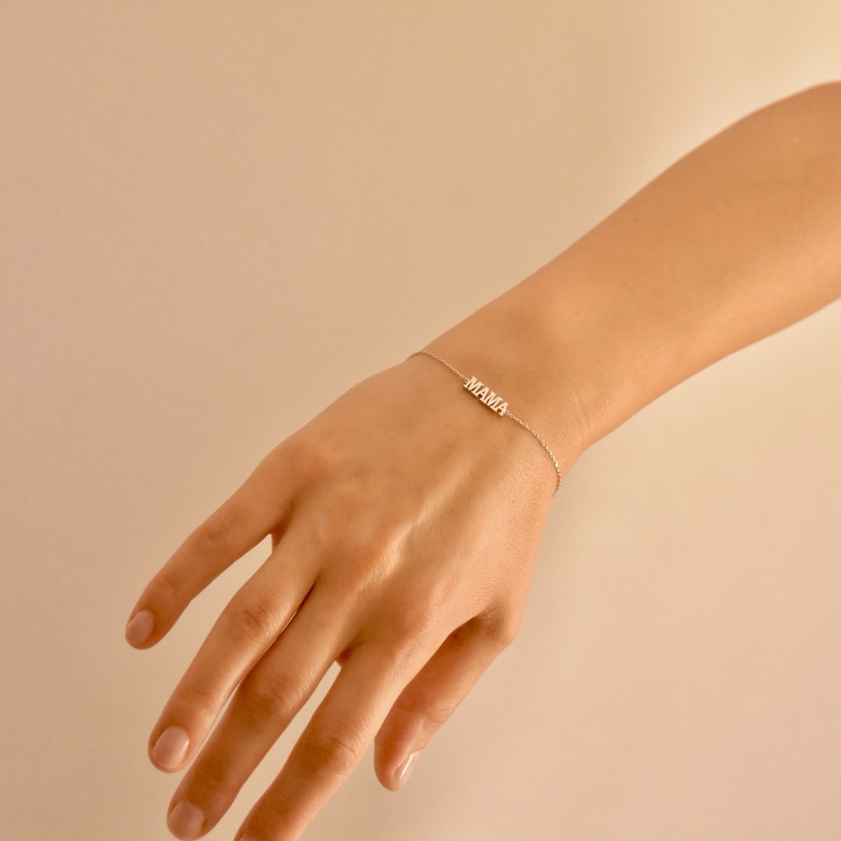 Sterling Silver 925 Chain Bracelet "MAMA" - Silver Image 3