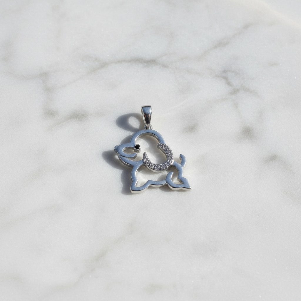 Sterling Silver 925 CZ Puppy Pendant "Tedi" - Image 2