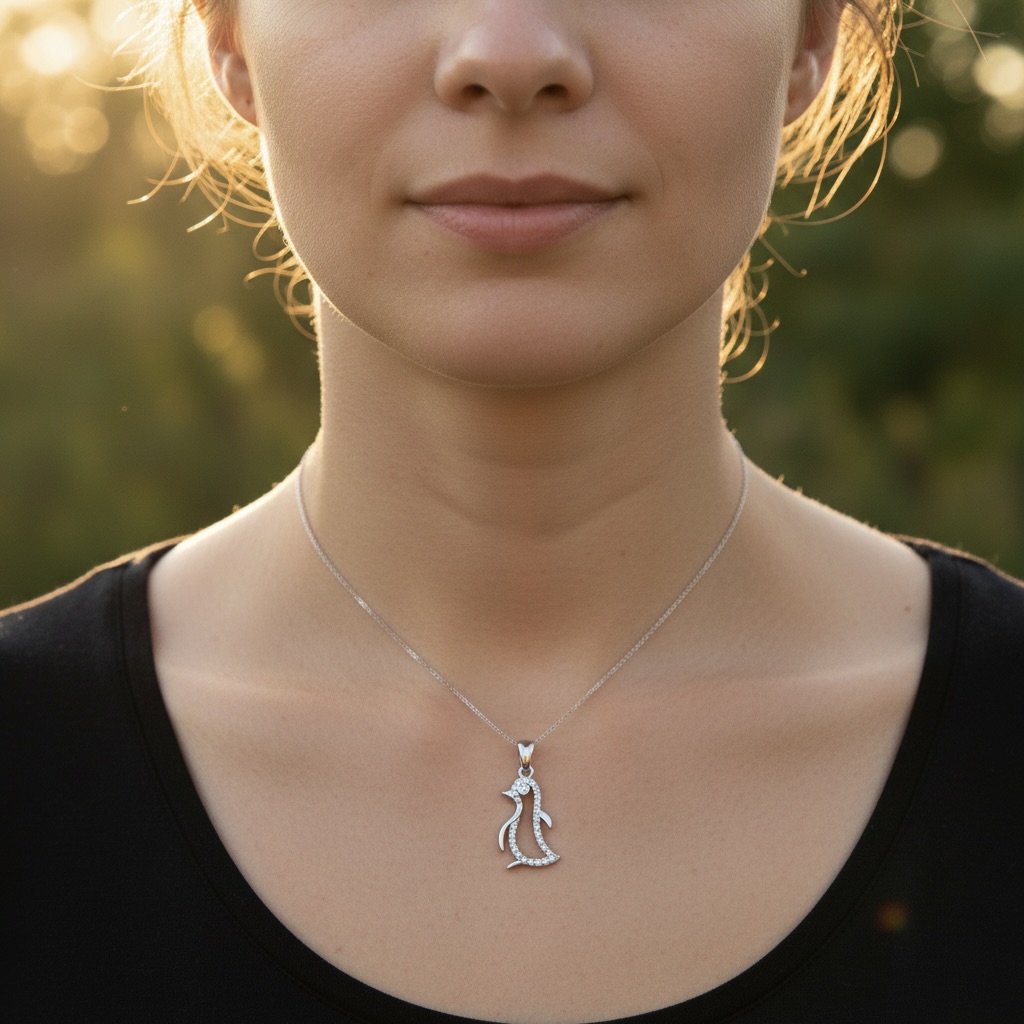 Sterling Silver 925 Penguin CZ Pendant "Galapagos" - Image 3