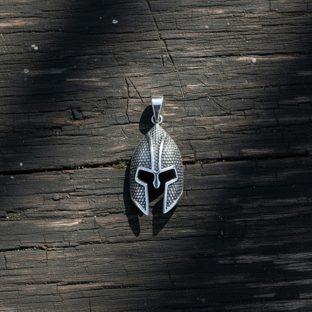 Sterling Silver 925 Spartan Helmet Warrior Pendant "Laconia" - Image 2