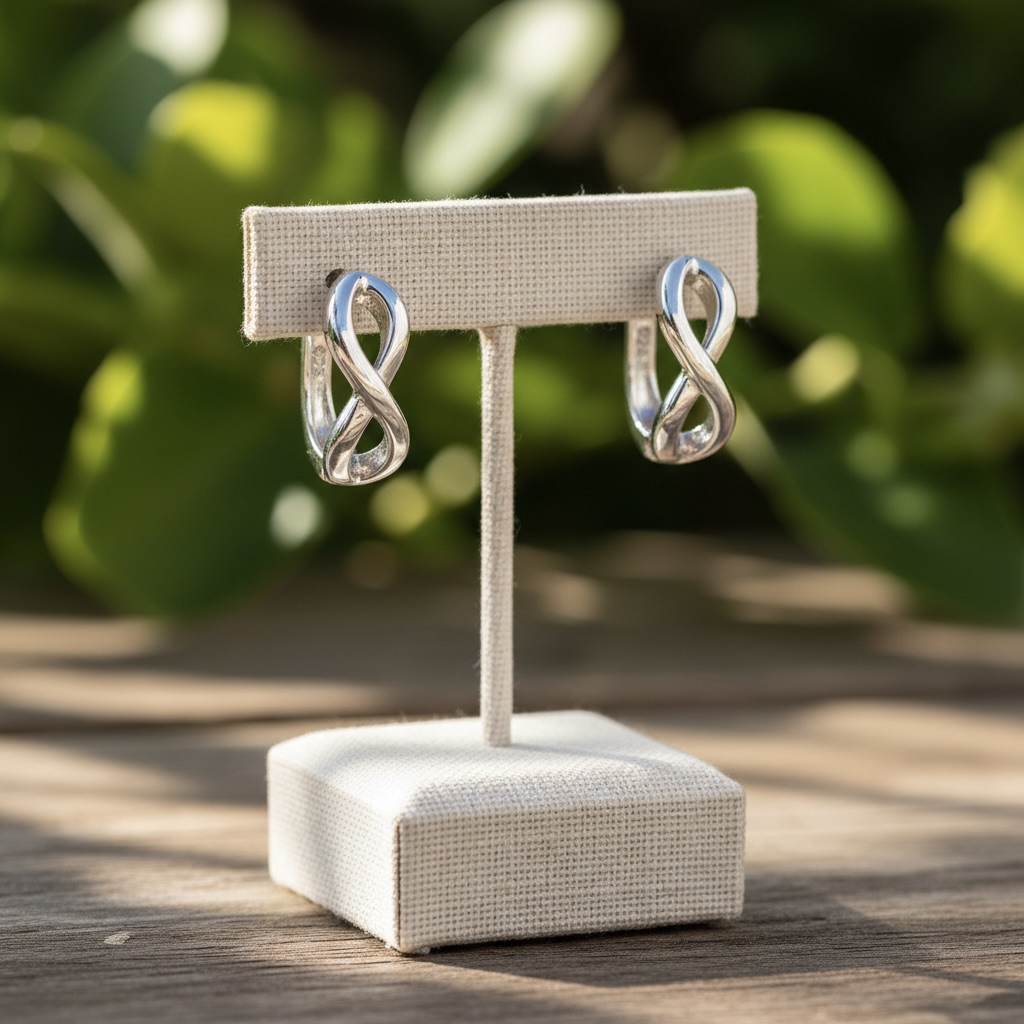 Sterling Silver 925 Infinity Symbol Hoop Earrings "Eterna" - Image 2