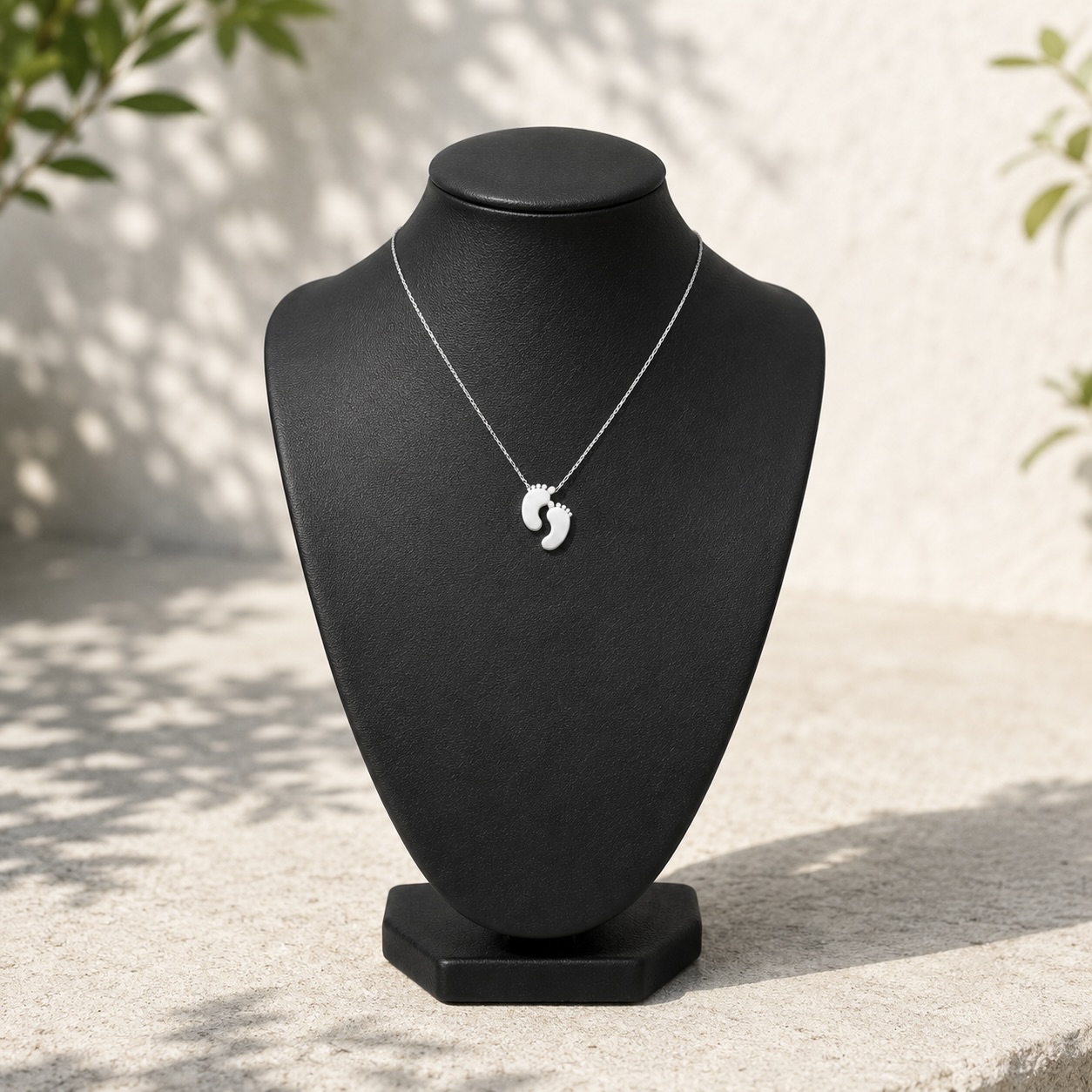 Sterling Silver 925 Baby Feet Charm Necklace Pendant "Little Me" - Image 2