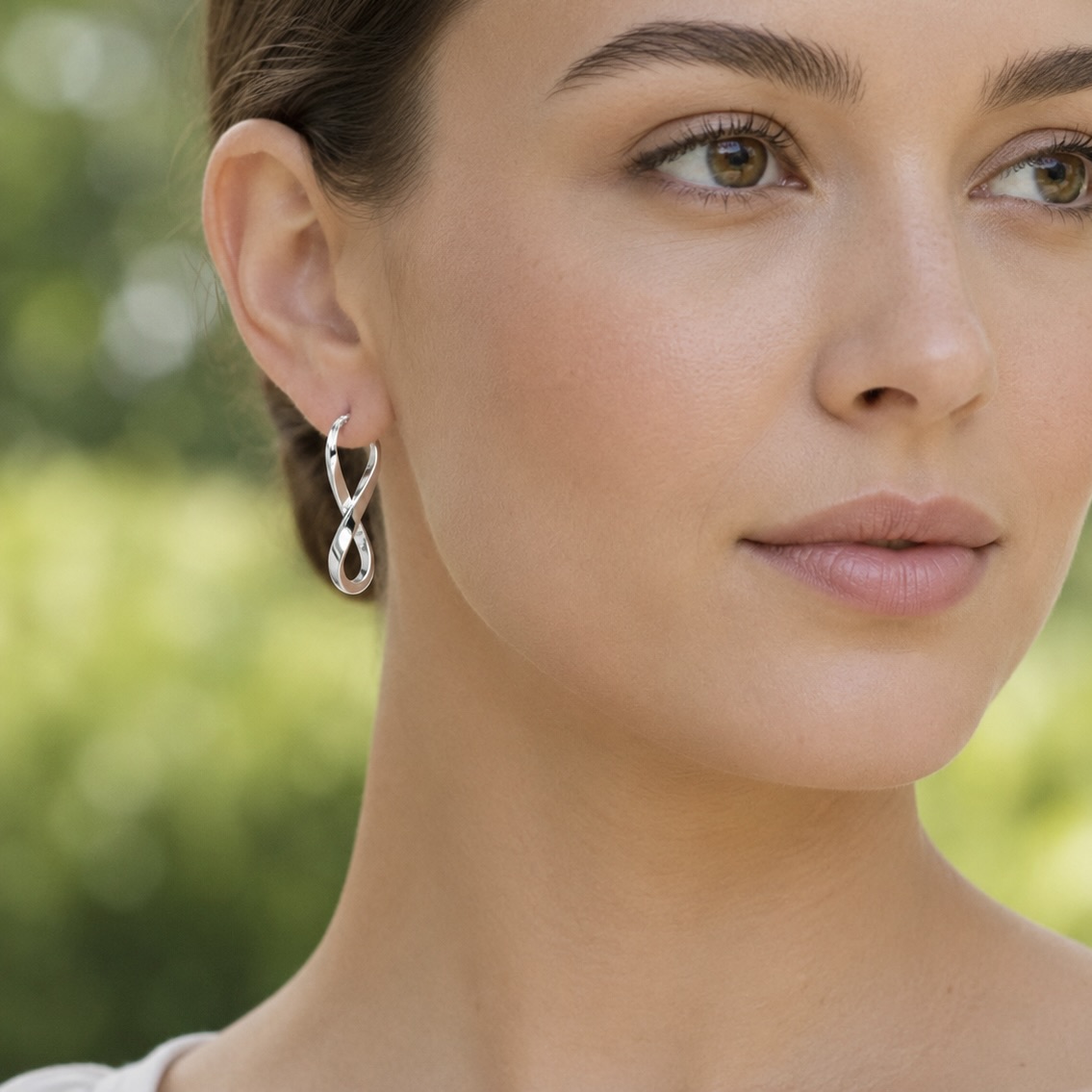Sterling Silver 925 Infinity Twist Hoop Earrings "Olivia" - Image 2