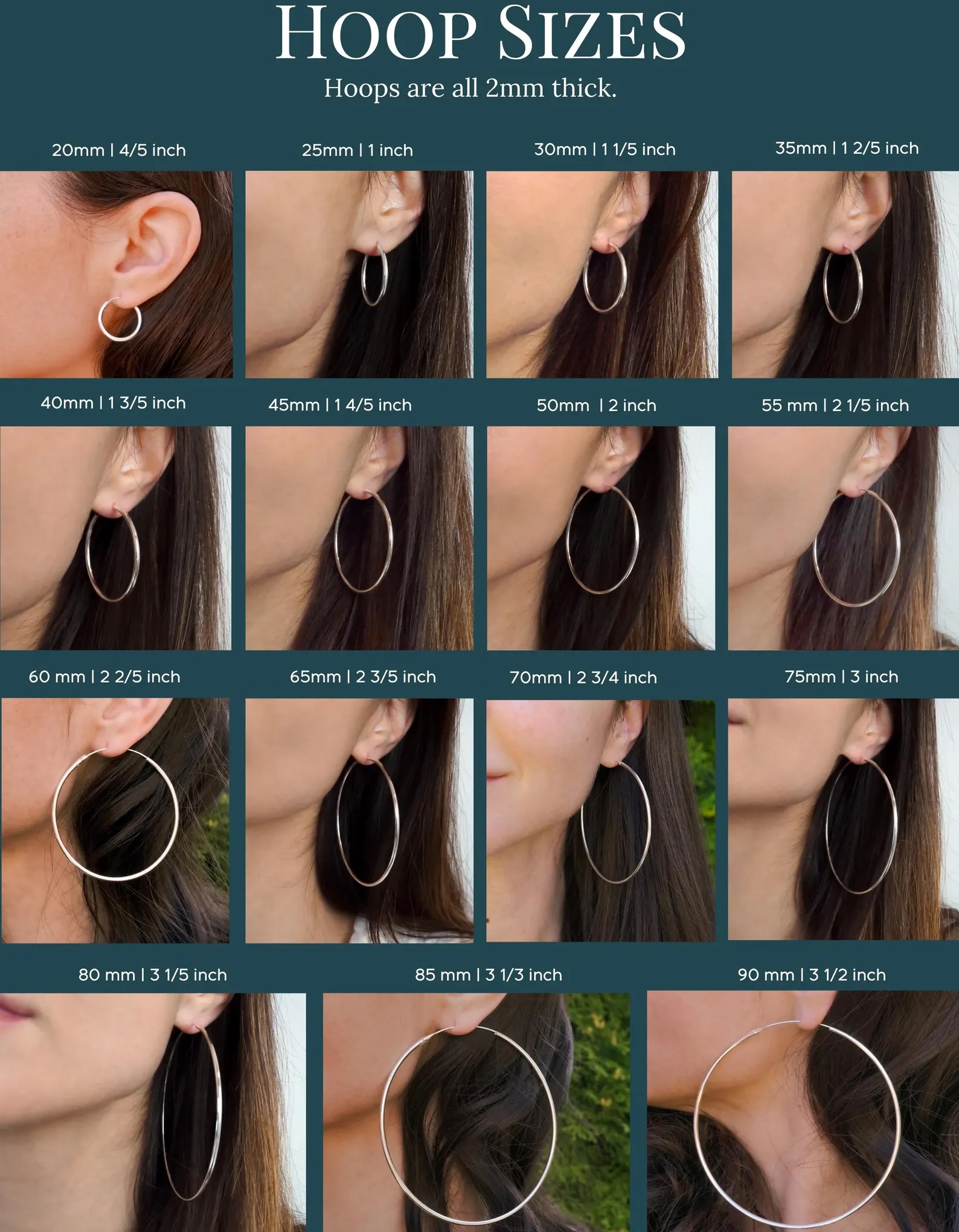 Sterling Silver 925 Hoop Earrings "Simplicity" - Silver Image 3