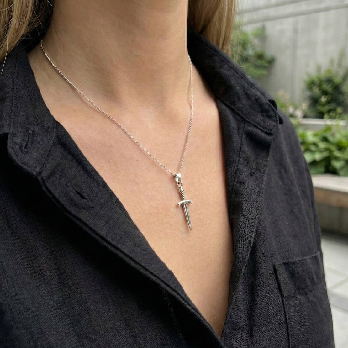 Sterling Silver 925 Sword Dagger Pendant “Valour” - Image 3