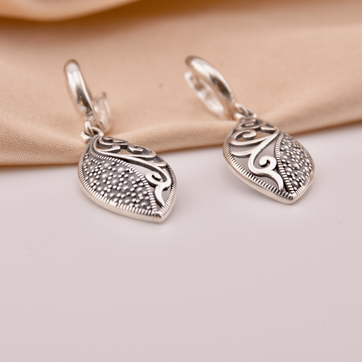 Sterling Silver 925 Earrings "Gatsby" - Silver Image 2