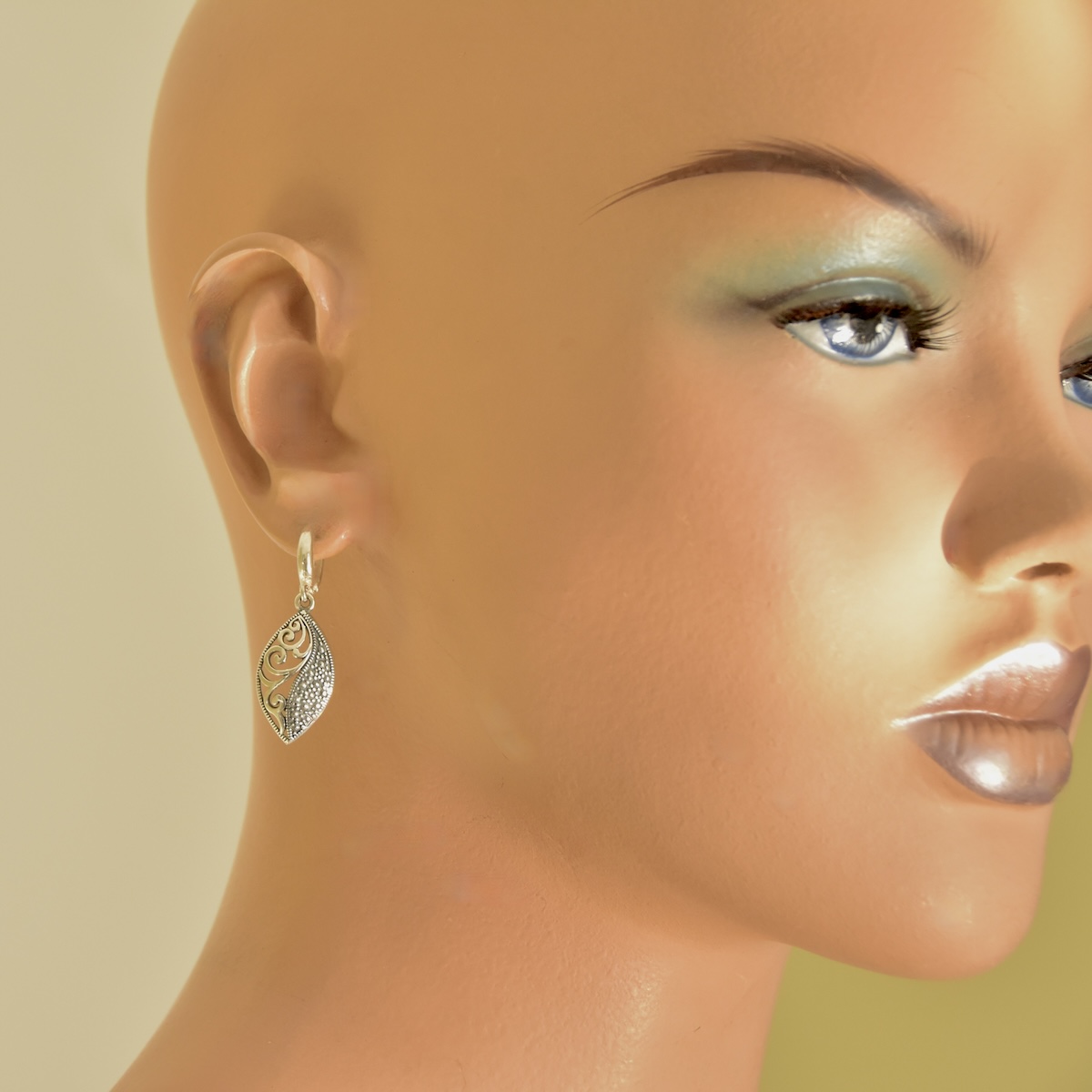 Sterling Silver 925 Earrings "Gatsby" - Silver Image 3