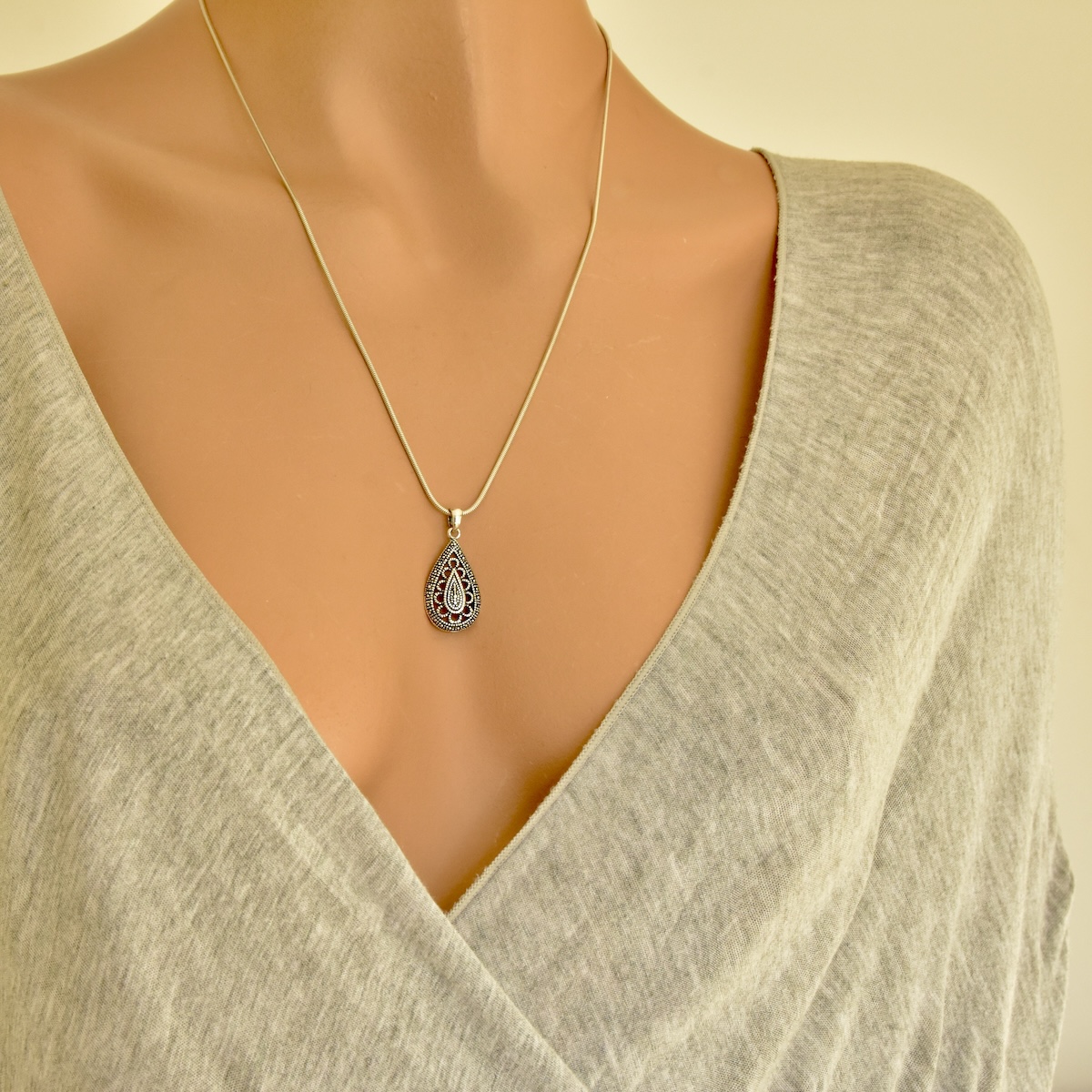 Sterling Silver 925 Pendant "Lattice" - Silver Image 3