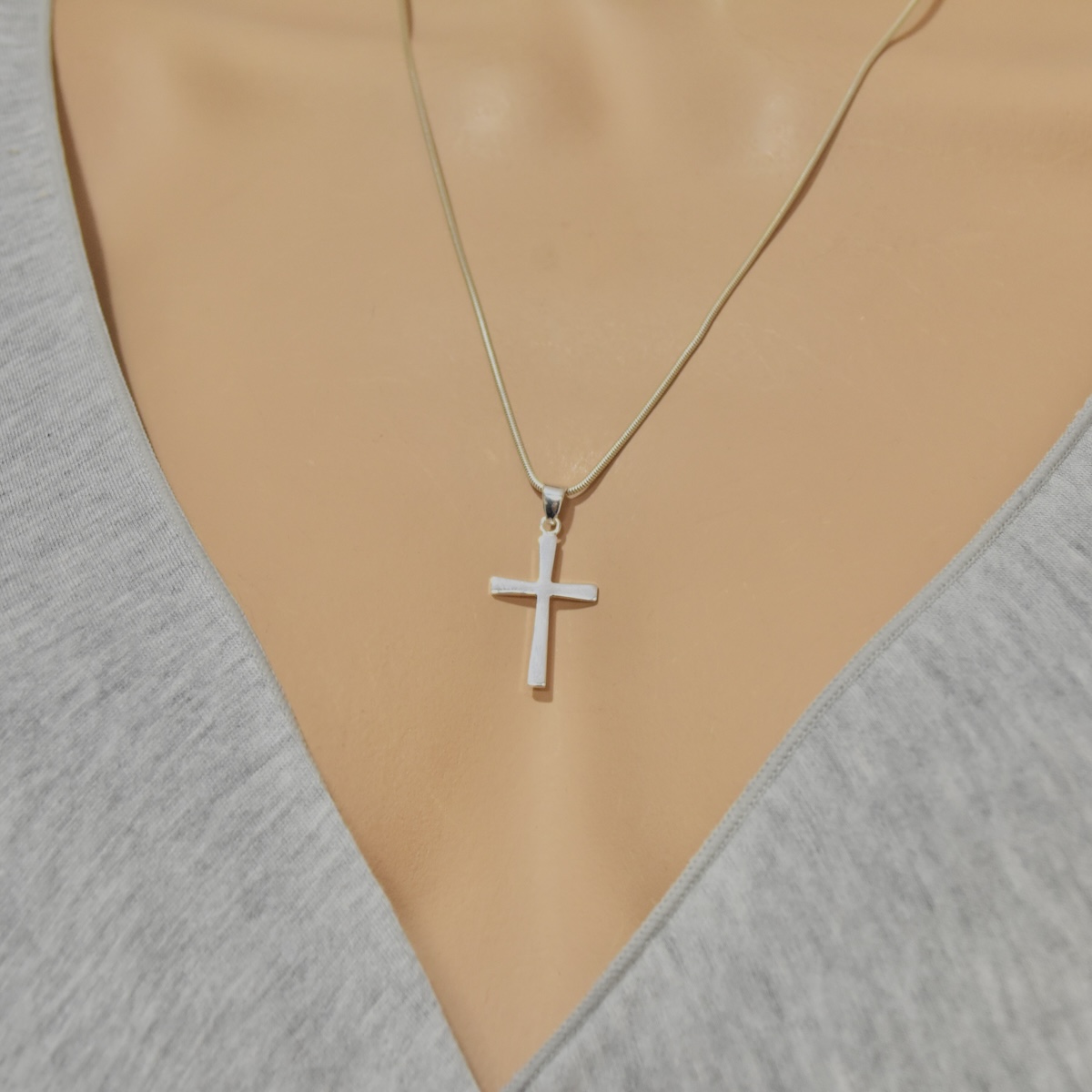 Sterling Silver 925 Cross Pendant "Sentinel" - Silver Image 3