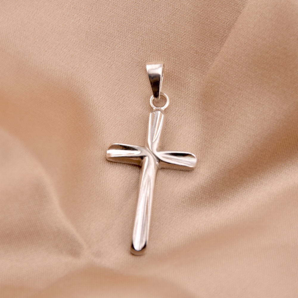 Sterling Silver 925 Cross Pendant "Divine" - Silver Image 2