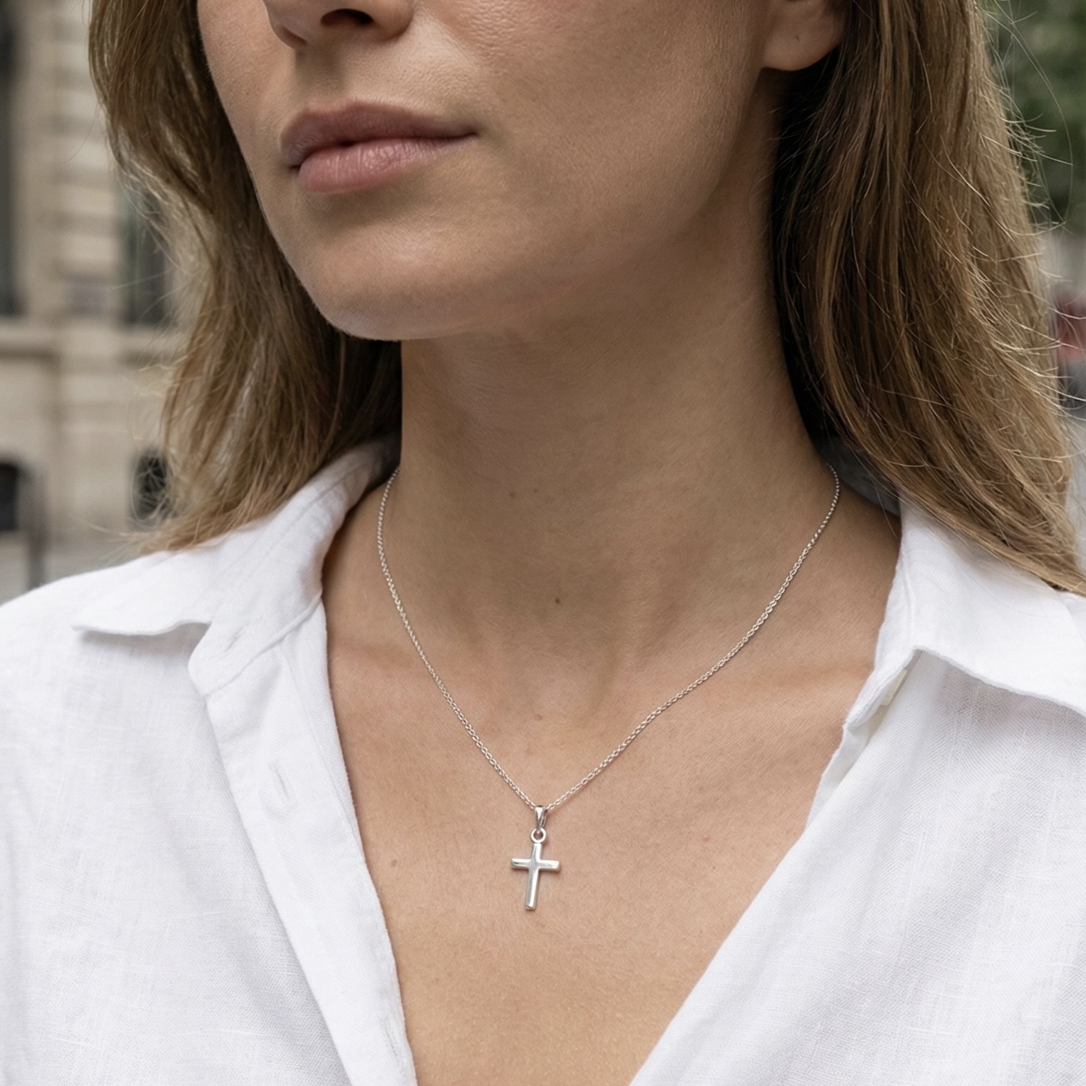 Sterling Silver 925 Cross Pendant "Petite Faith" - Image 3