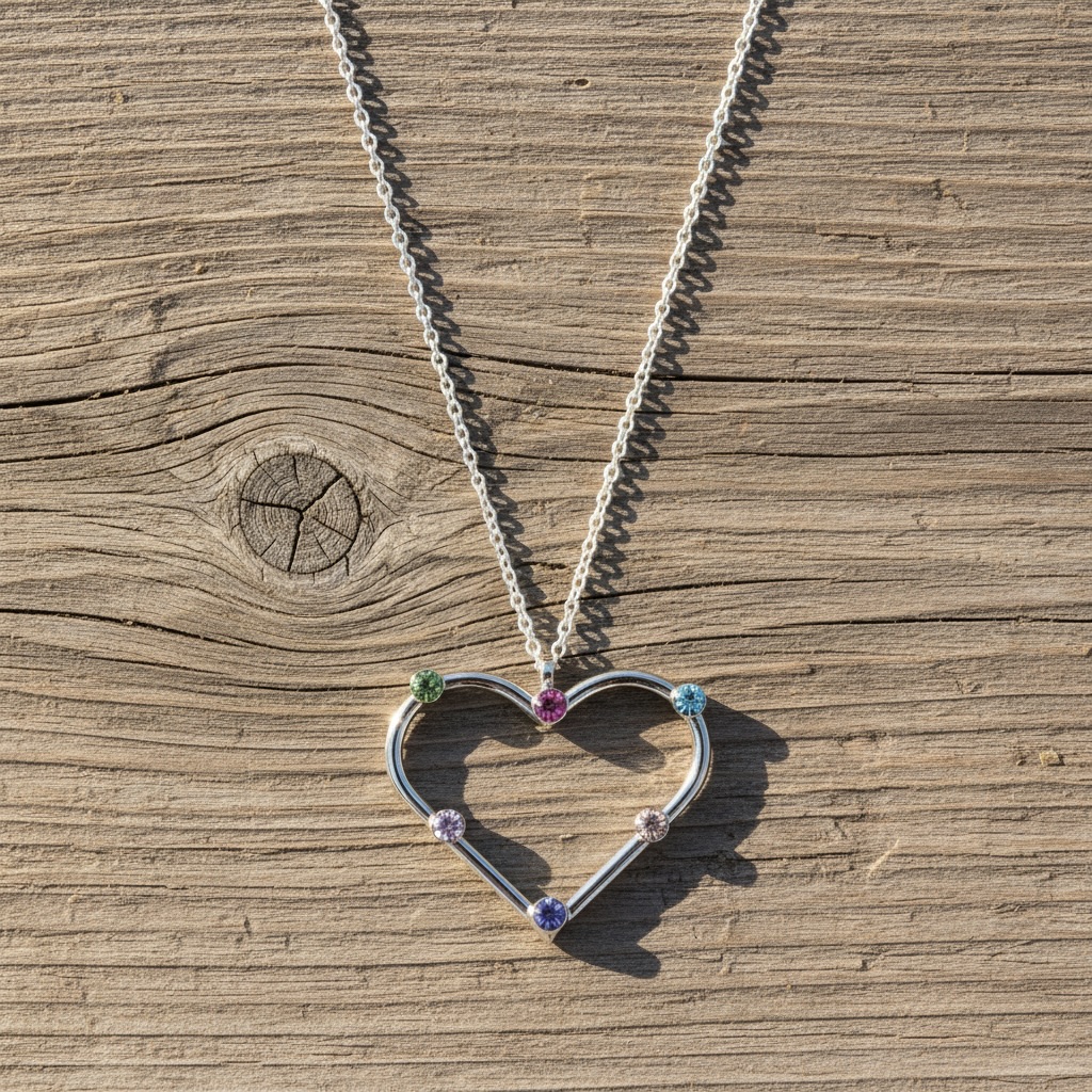 Sterling Silver 925 Heart Swarovski Crystals Necklace Pendant "Elysia" - Image 2