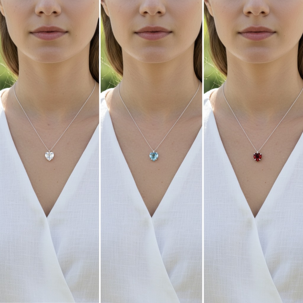 Sterling Silver 925 Heart Swarovski Crystal Necklace Pendant "Veritas" - Image 3