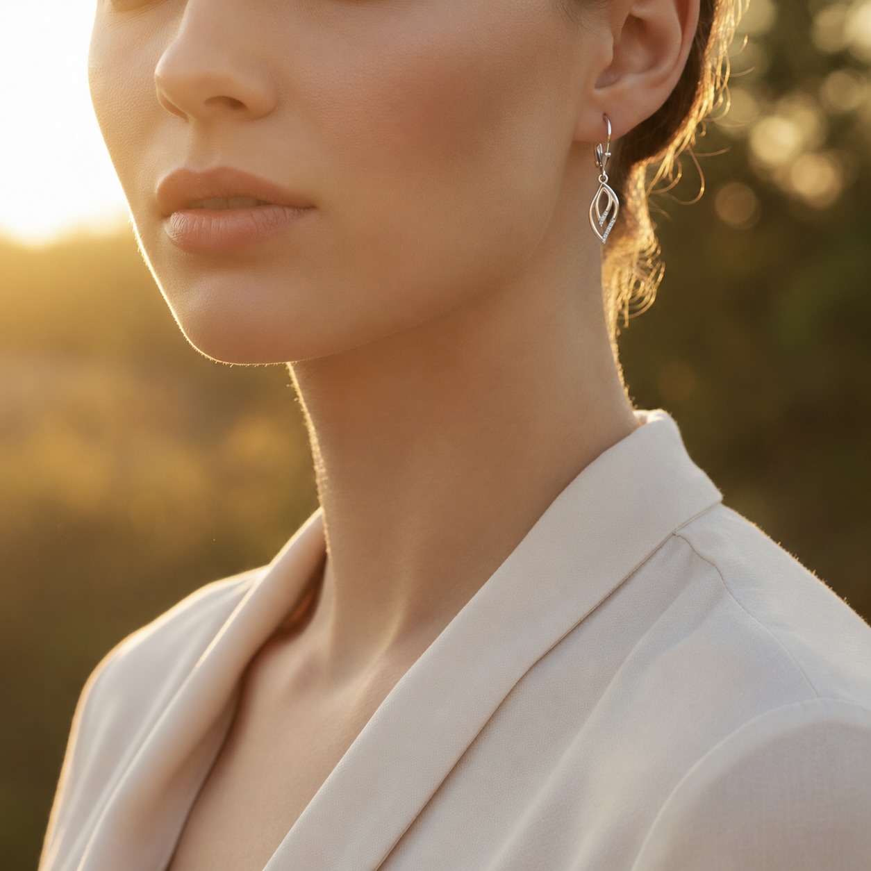 Sterling Silver 925 Drop CZ Earrings "Carla" - Image 3