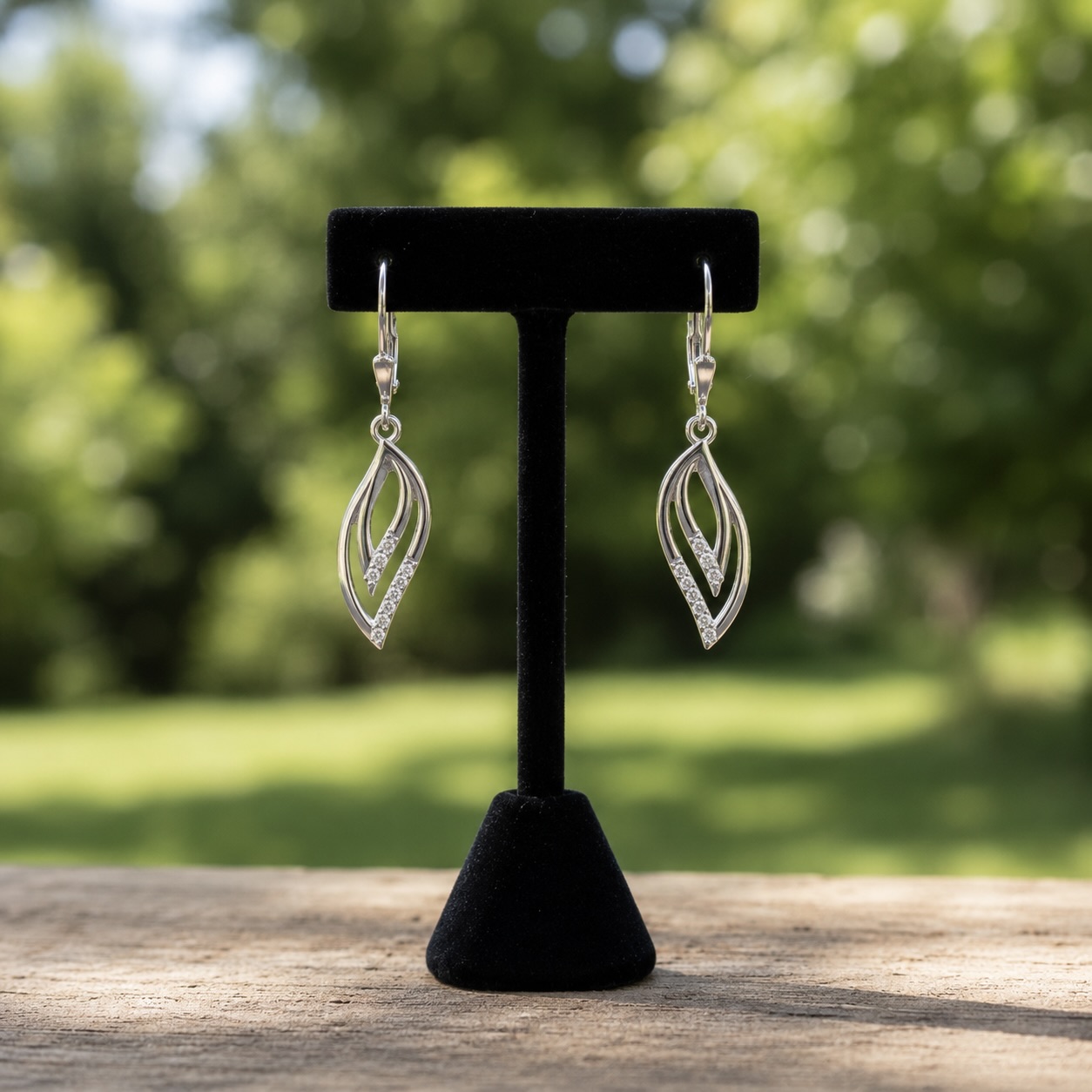 Sterling Silver 925 Drop CZ Earrings "Carla" - Image 2