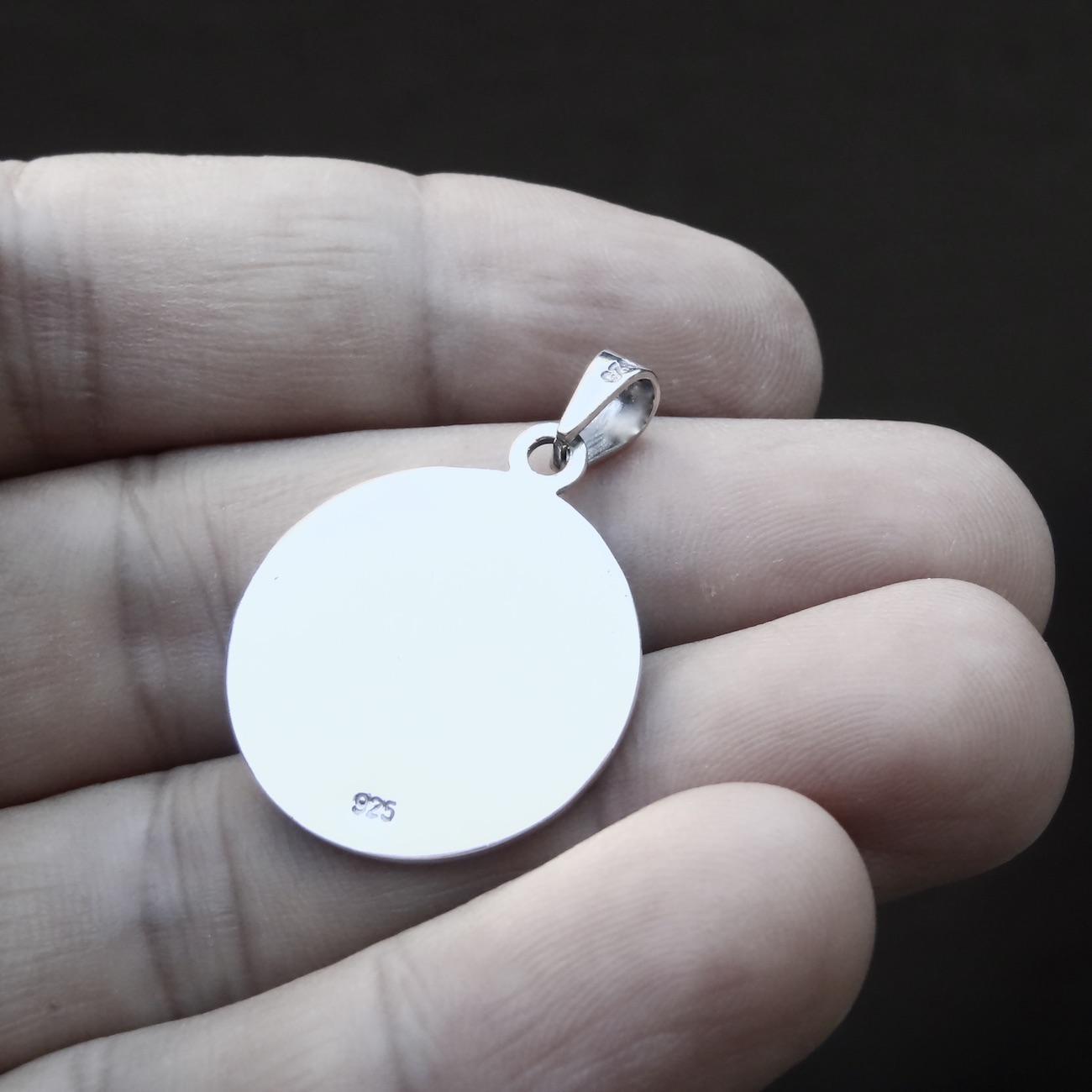 Sterling Silver 925 Om Pendant "Asana" - Silver Image 4