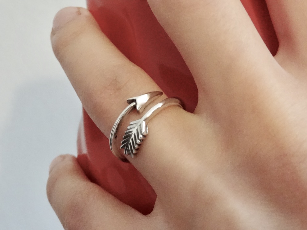 Sterling Silver 925 Arrow Wrap Ring Adjustable Sizes "Macan" - Silver Image 3
